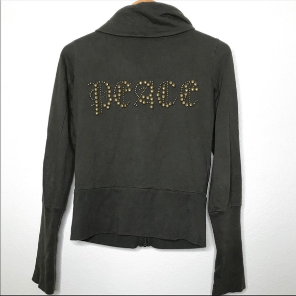 Twisted Heart Zipper Sweatshirt PEACE Size Medium - Picture 4 of 7